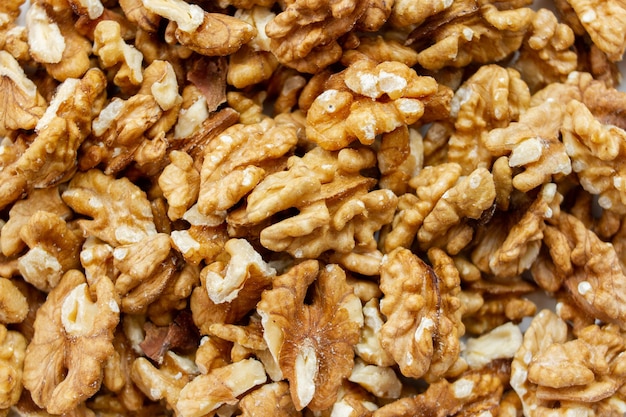 Walnut kernels peeled background healthy food