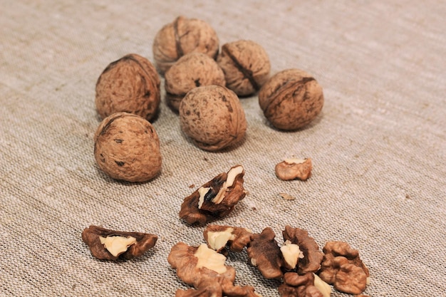 Walnut kernels and whole walnuts