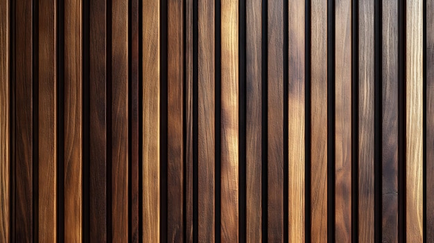 Walnut wood slat wall vertical timber battens rich brown tones architectural detail geometric patter