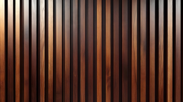 Walnut wood slat wall vertical timber battens rich brown tones architectural detail geometric patter