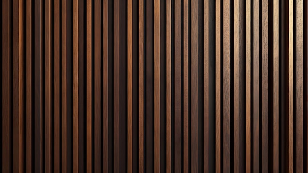 Walnut wood slat wall vertical timber battens rich brown tones architectural detail geometric patter