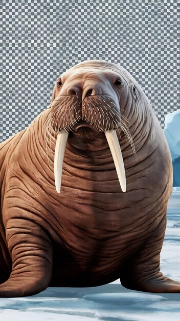 Photo walrus full body isolate on transparency background png