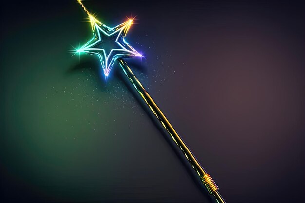 Photo a wand with a star on it