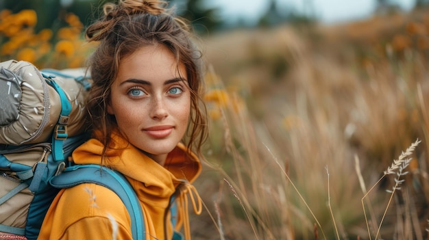 Wanderlust Woman Roaming Through Wildflower Wonderland