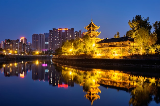 Wangjiang Pavilion in Wangjianglou park. Chengdu, Sichuan, China