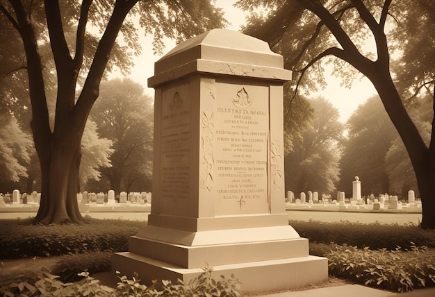 War Memorial Monument in the Gentle Glow of Memorial Day