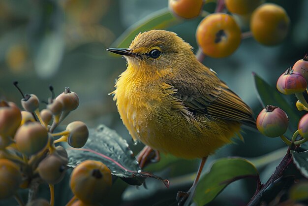 Warbler Bird in High Definition Photorealism