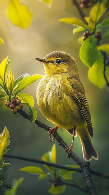 Warbler Bird in High Definition Photorealism