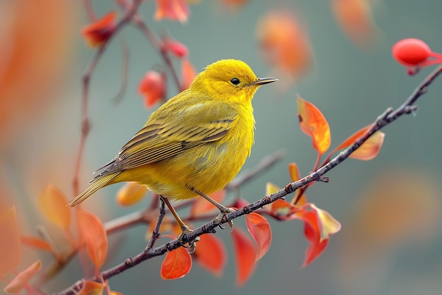 Warbler Bird in High Definition Photorealism