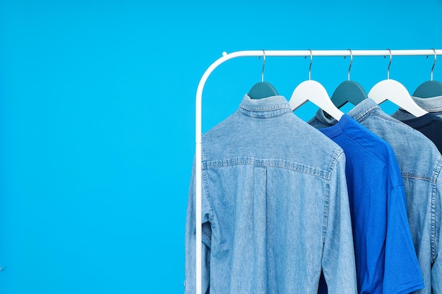 Wardrobe rack with different clothes concept of different clothes