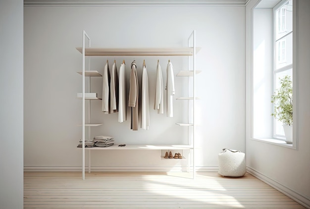 Wardrobe with shelves and hangers