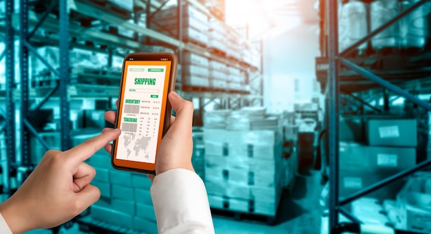 Warehouse management innovative software in computer for real time monitoring