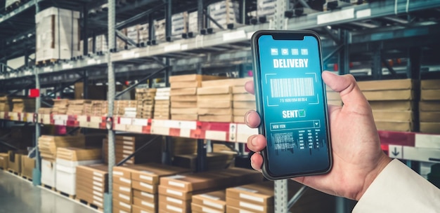 Warehouse management innovative software in computer for real time monitoring