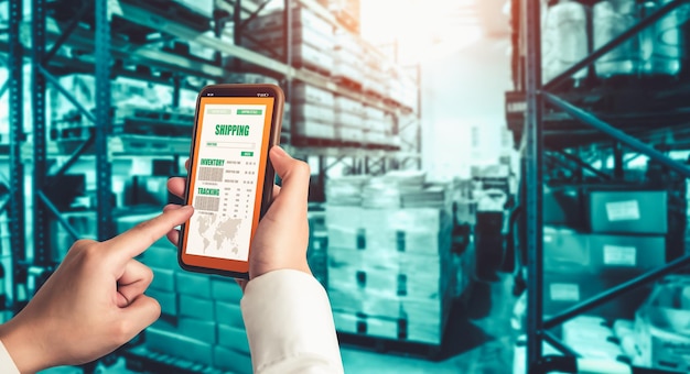 Warehouse management innovative software in computer for real time monitoring