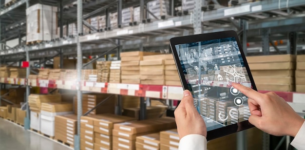 Warehouse management innovative software in computer for real time monitoring