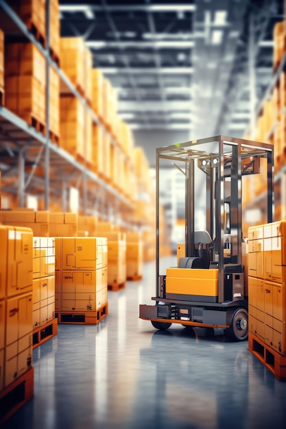 Warehouse robotics in motion AI forklift agility industrial automation storage precision