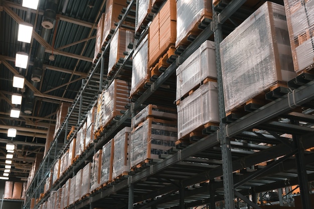 Warehouse store Shelves with goods