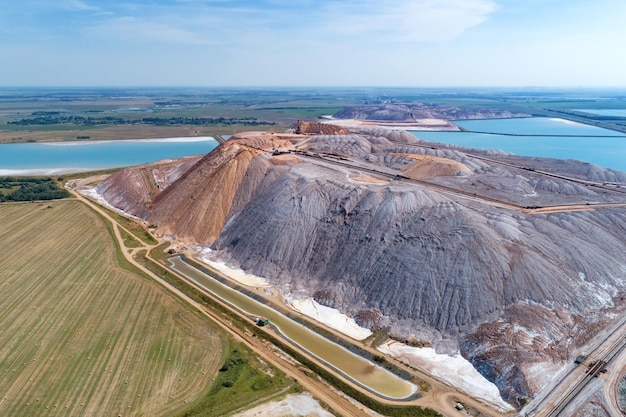 Warehouse of unused rock Ore is stored in huge mounds A system of long belt conveyors and spreaders