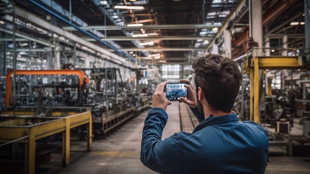 warehouse workers doing photography