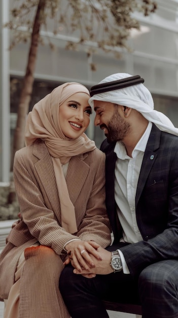 Photo warm arabic couple spending time together