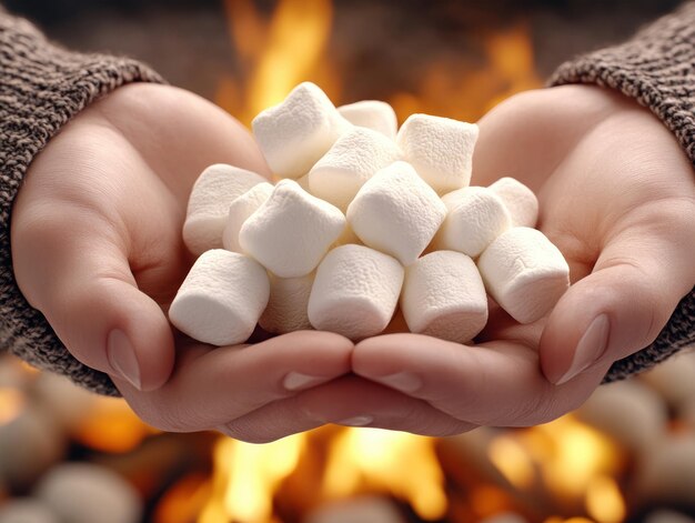 Warm Bonfire with Friends Toasting Marshmallows and Sharing Laughter Perfect for a Cozy Night