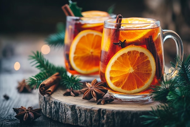 Photo warm christmas punch with spices photo