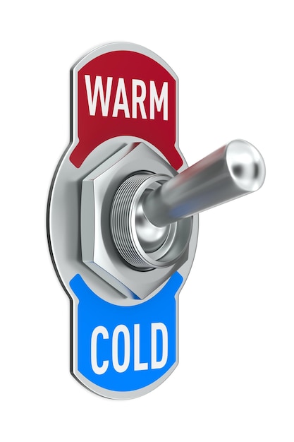 Warm and cold Toggle switch on white background Isolated 3D illustration