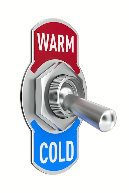 Warm and cold Toggle switch on white background Isolated 3D illustration