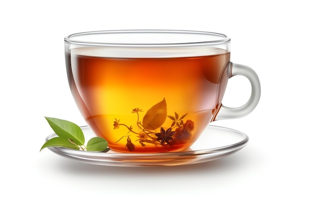 A warm cup of herbal tea isolated object