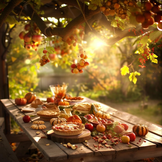 A warm family gathering for an autumn harvest meal