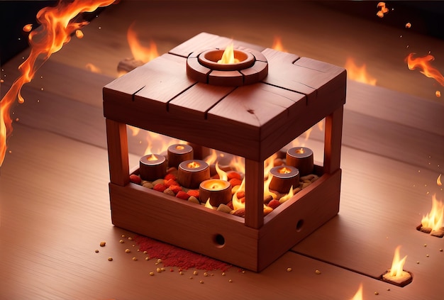 Warm fire cauldron design