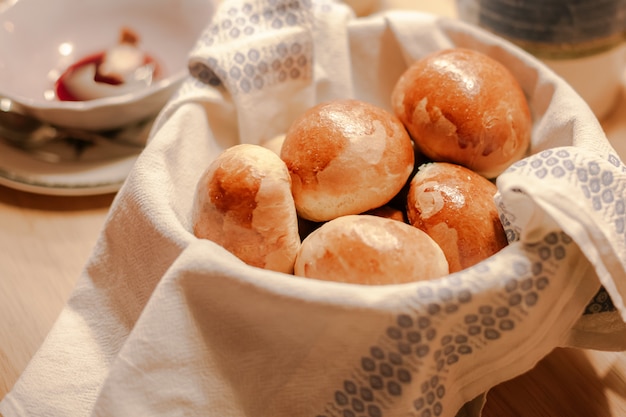 Warm home baked homemade buns