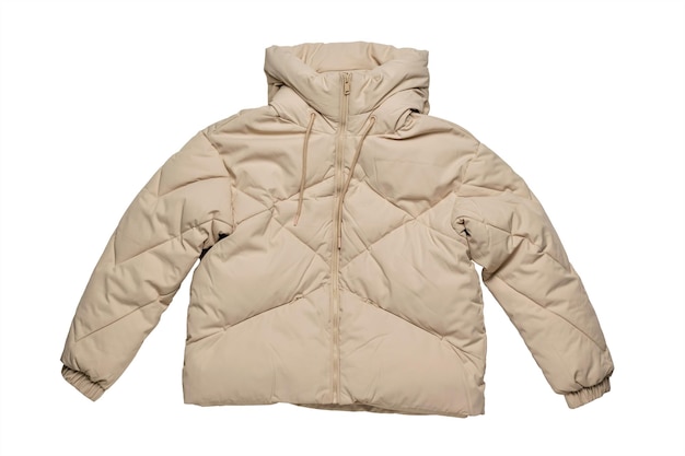 Warm light jacket with insulation insulated on a white background Clothes for cool weather