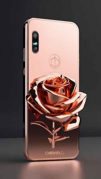 Photo warm rose gold mobile generative ai