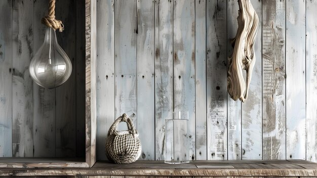 Photo warm rustic ambiance with antique hanging lantern in cozy country home interior