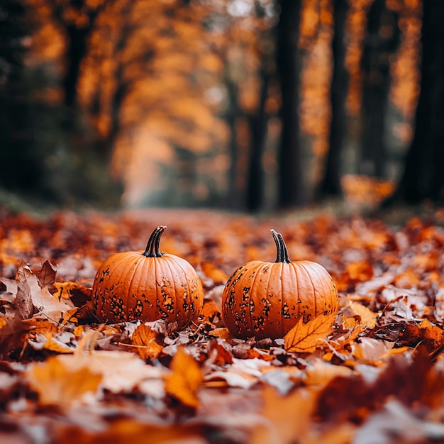 Photo warm toned autumn wallpaper featuring a rich aesthetic design of fall foliage and colors