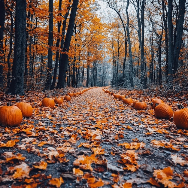 Photo warm toned autumn wallpaper featuring a rich aesthetic design of fall foliage and colors