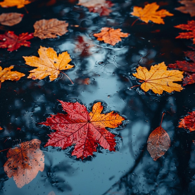 Photo warm toned autumn wallpaper featuring a rich aesthetic design of fall foliage and colors