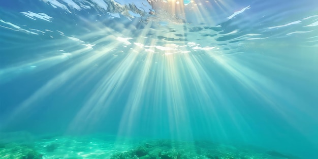 warm transparent sea in the rays of the summer sun background