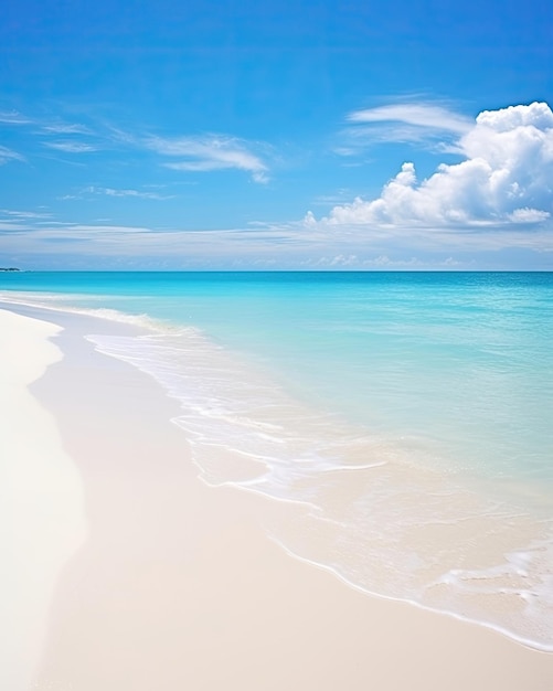 Warm white sand beach clear blue water