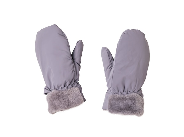 Warm women's mittens insulated on a white surface. Hot drink and mittens.