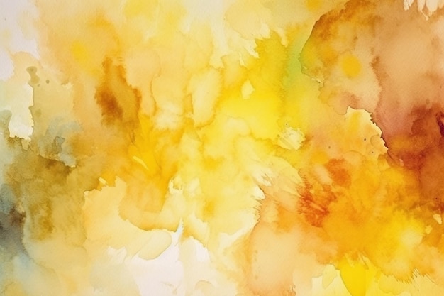 Warm yellow watercolor abstract background