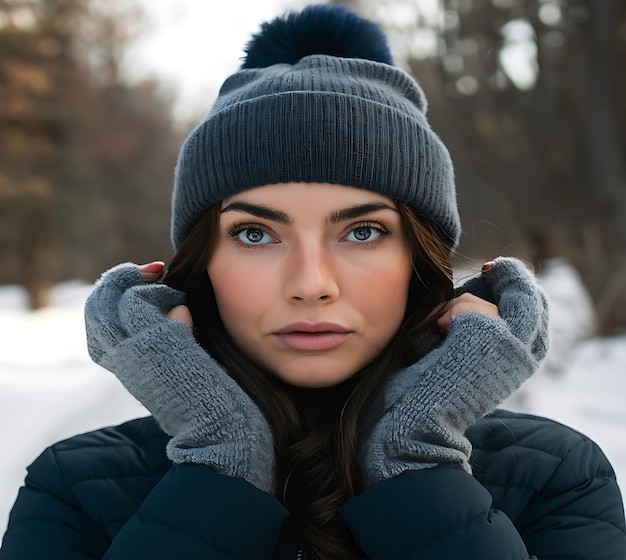 Warming up winter Cropped portrait of a young woman posing in winter wear