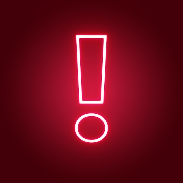 warning icon red glow square design