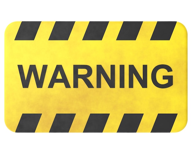 Warning sign 3D illustration