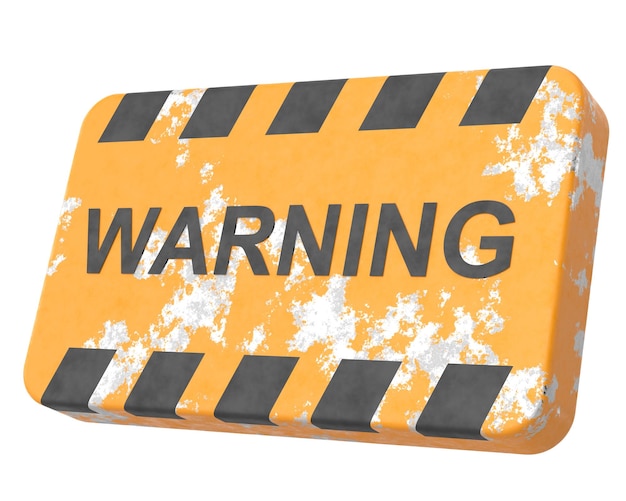 Warning sign 3D illustration