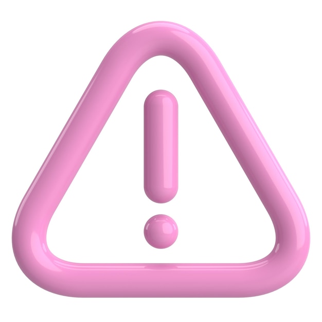 Warning sign Exclamation mark 3D illustration