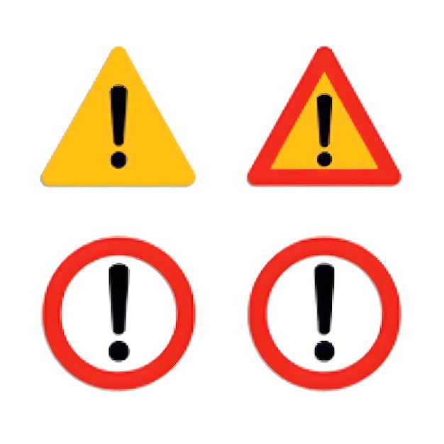 Photo warning sign icons safety sign icons compliance warning symbols yellow triangle warning red tria