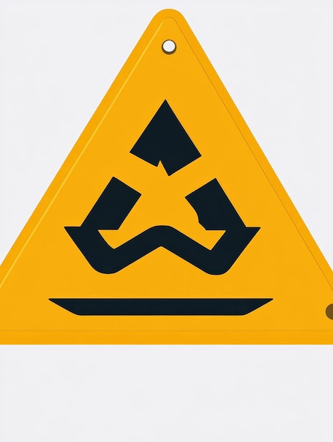 Warning Sign with a Black Symbol