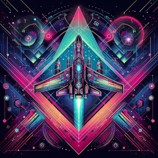 Warp Speed Neon A RetroFuturistic Flight